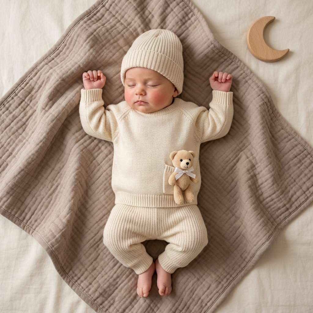 2-Piece Teddy Knit Shirt & Trouser Set – 3 Colors | Faba Kids