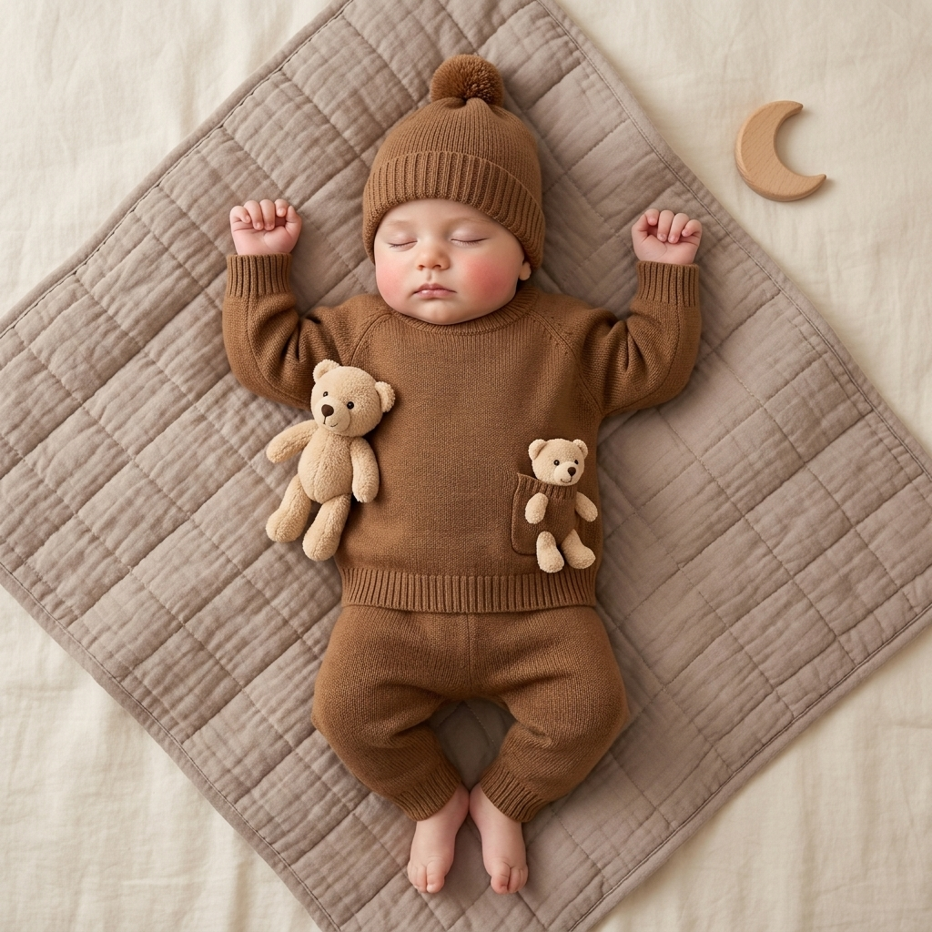 2-Piece Teddy Knit Shirt & Trouser Set – 3 Colors | Faba Kids