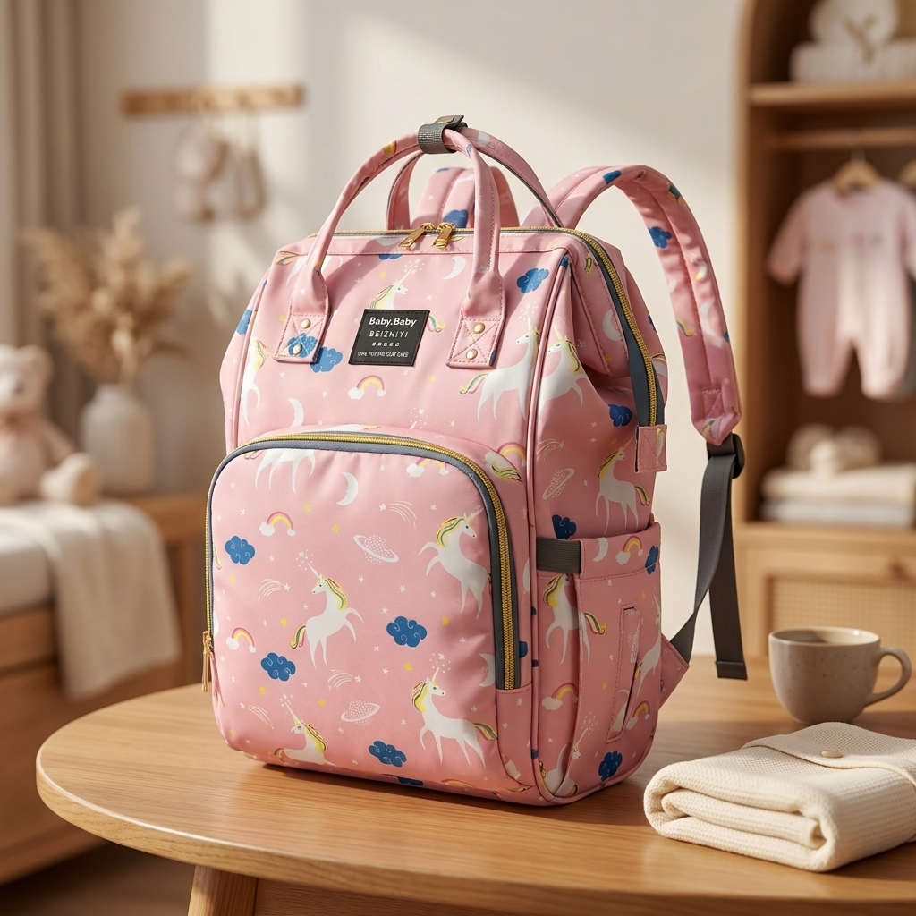 Unicorn Print Baby Diaper Backpack – 3 Colors | Faba Kids