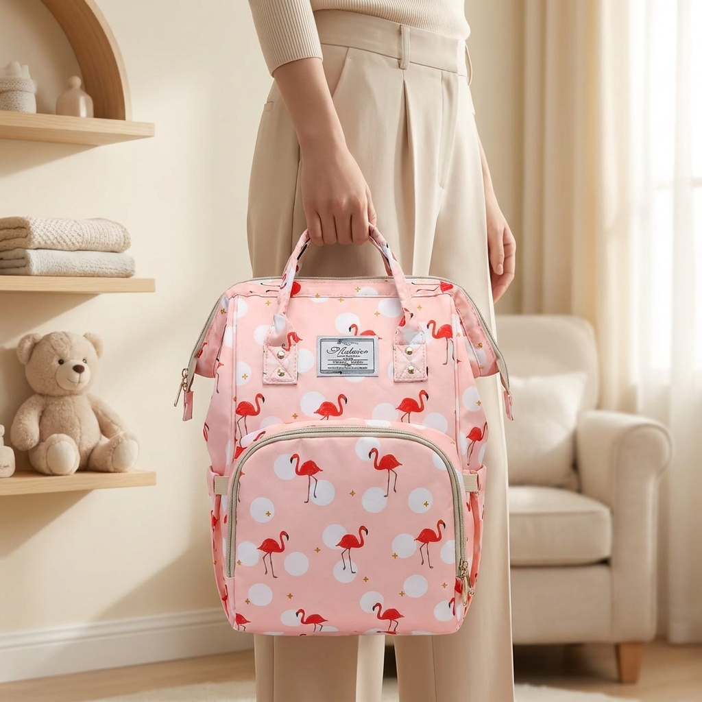 Flamingo Print Baby Diaper Backpack – 2 Colors | Faba Kids