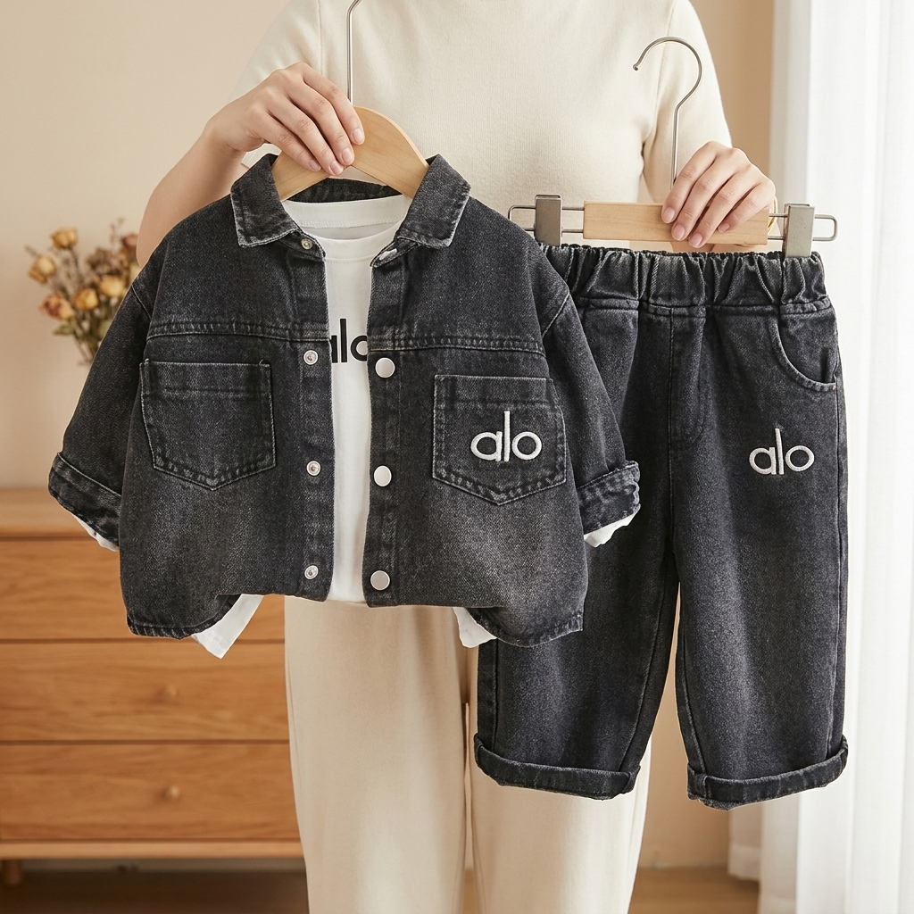 Boys 3PC Denim Jacket Set with Baggy Pants | Faba Kids