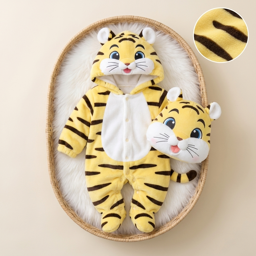 Baby Tiger Romper with Detachable Booties | Faba Kids