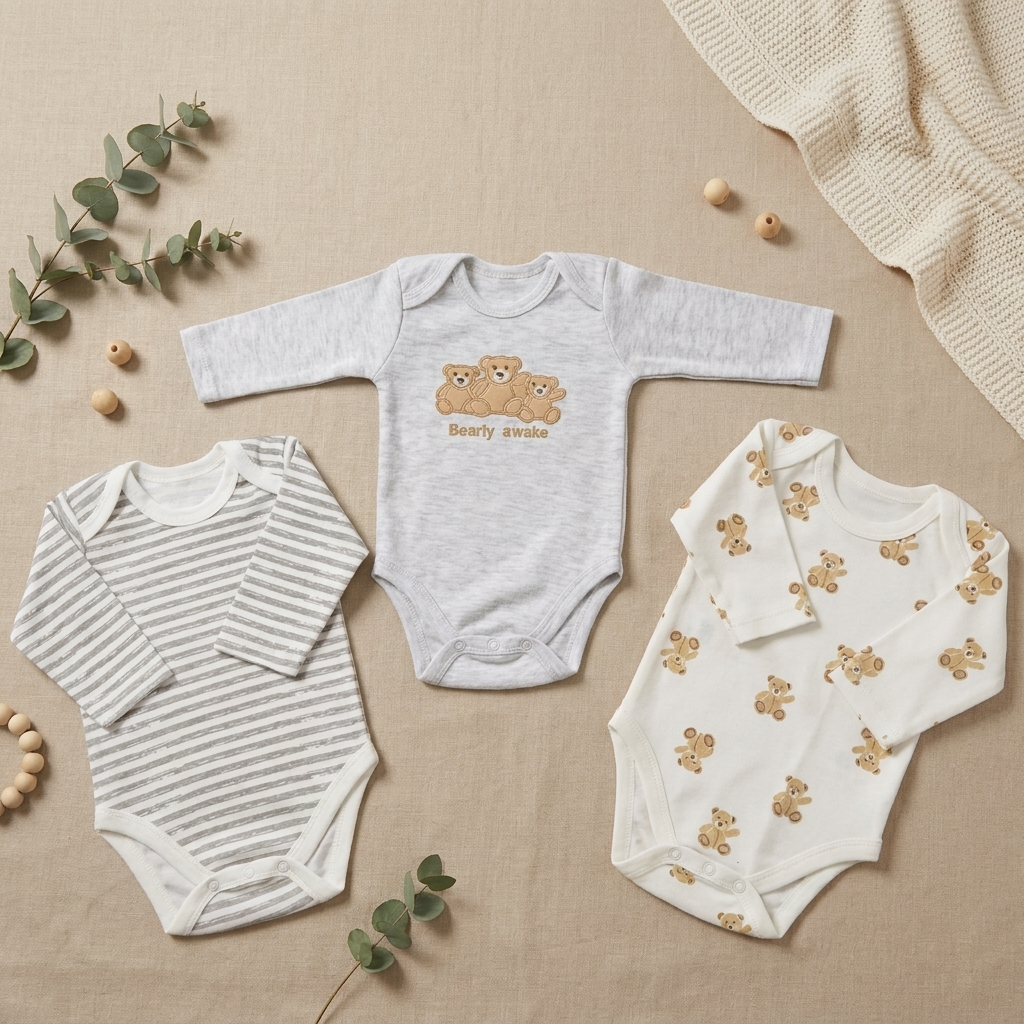 Neutral 3-Pack Baby Bodysuit Set