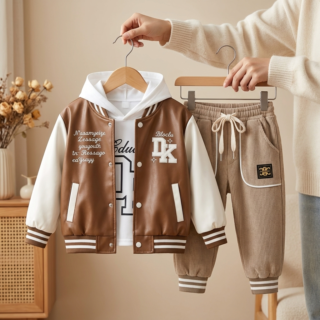 Boys 3PC Varsity Jacket Set