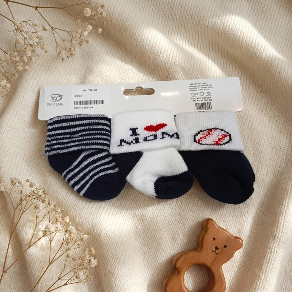 Pack of 3 Printed Baby Socks - hf_20260921_134512_e35b238a-d6bb-4082-ba5d-a254bb3cb98c.png