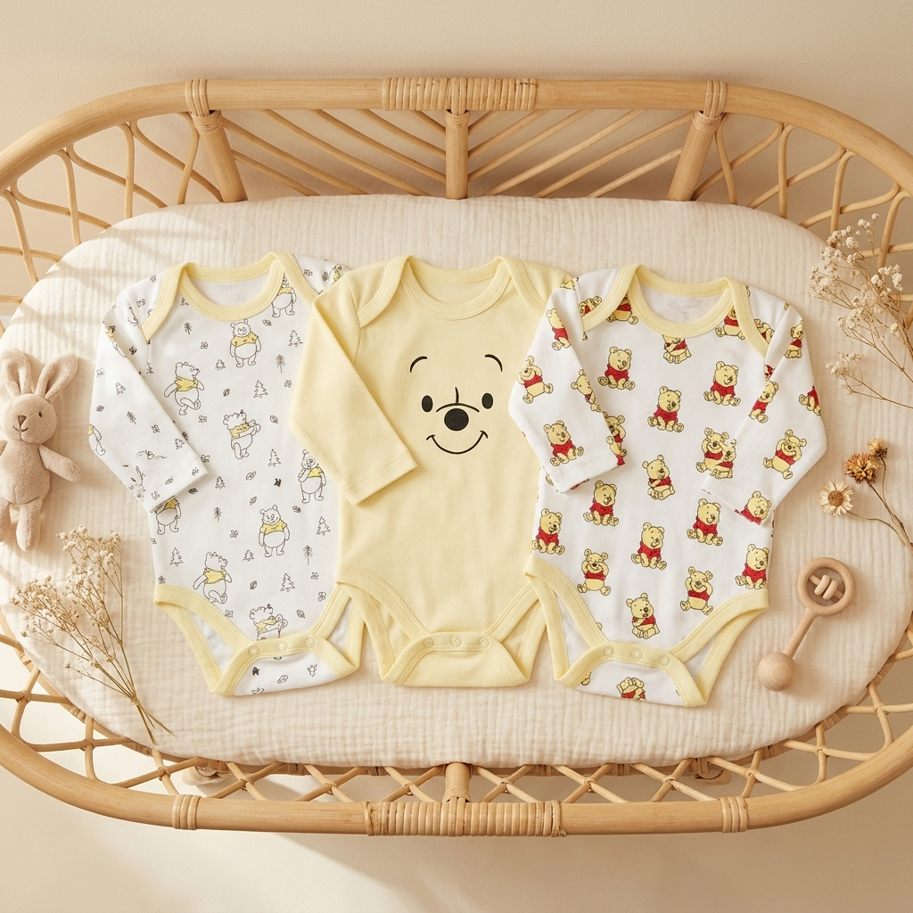 Baby Animal Print Long-Sleeve Bodysuit Pack of 3