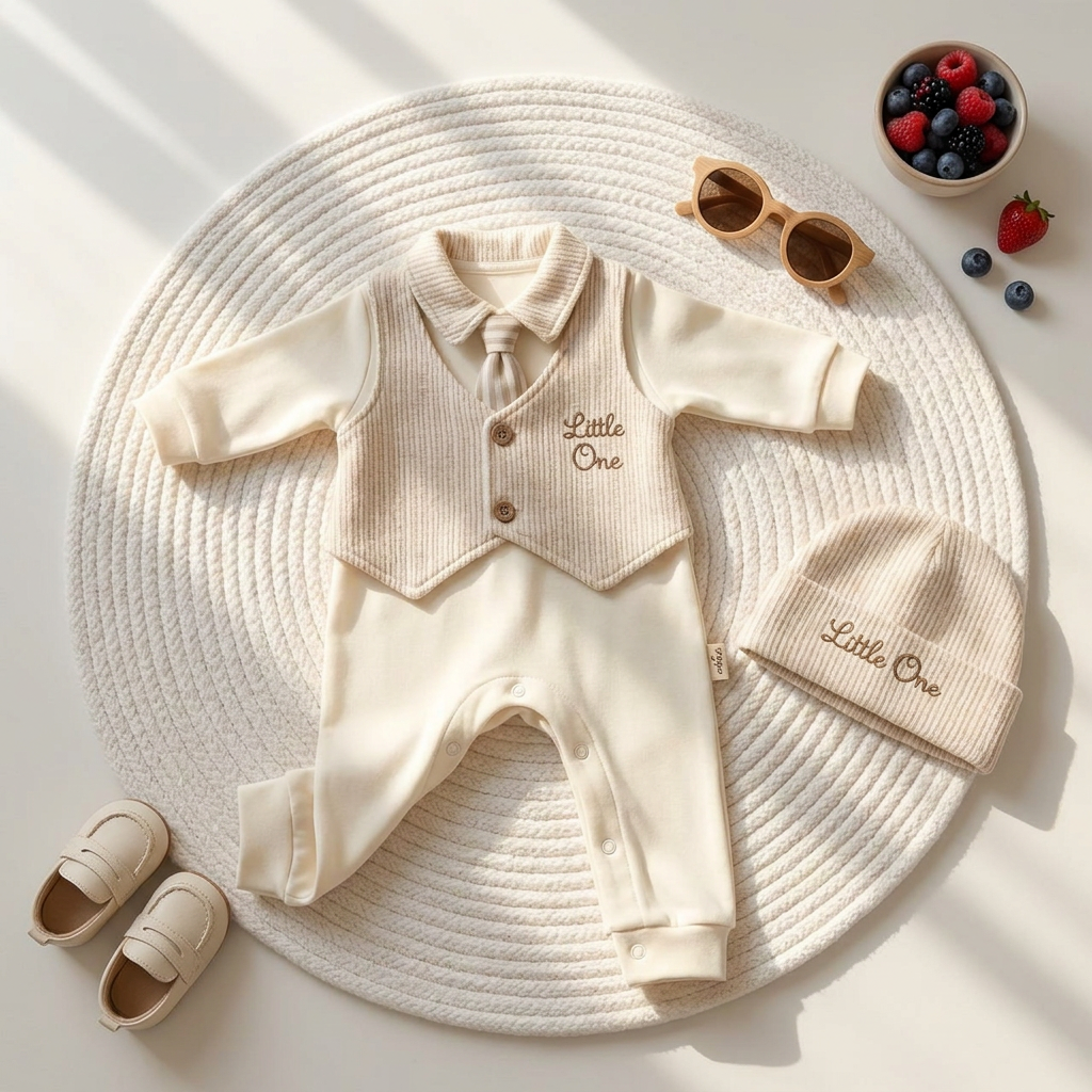 Baby Little One Waistcoat Romper & Cap 2PC Set