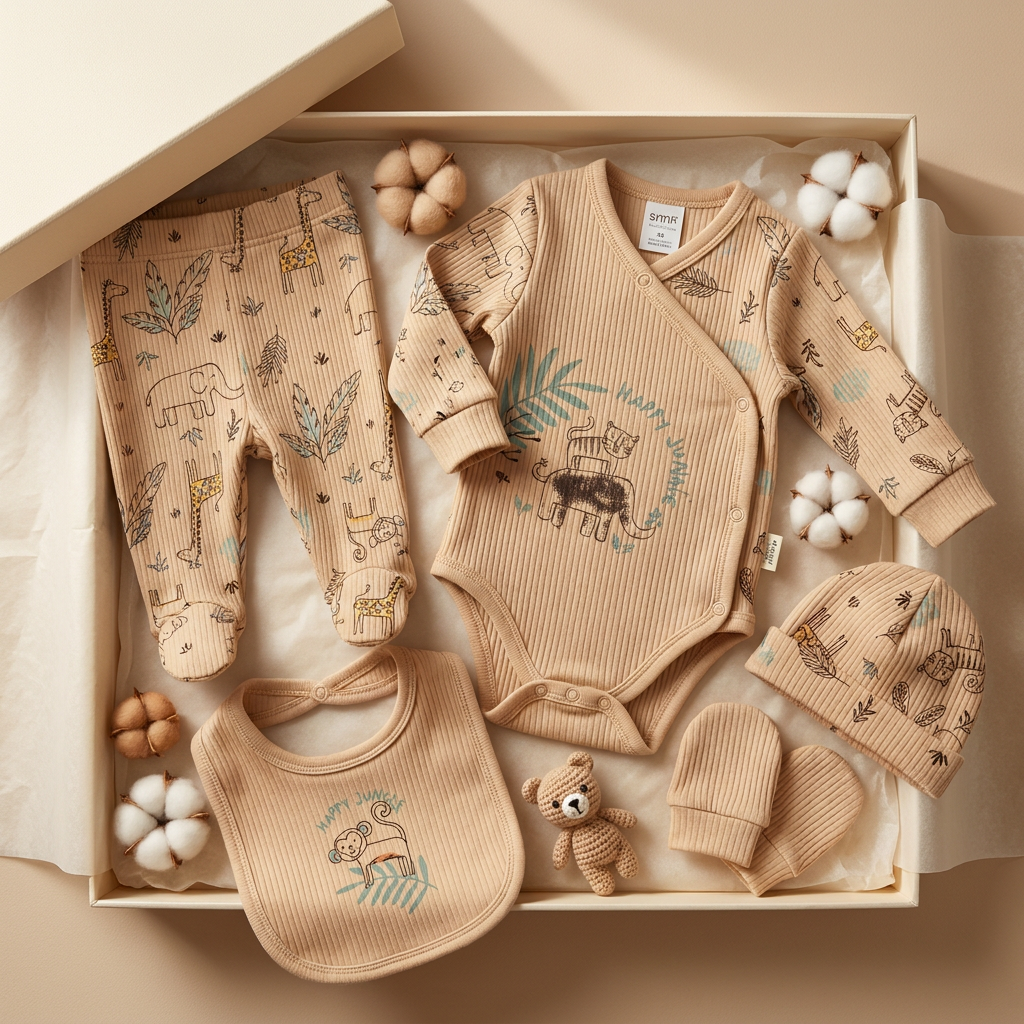 Baby Happy Jungle Cotton 5PC Starter Set