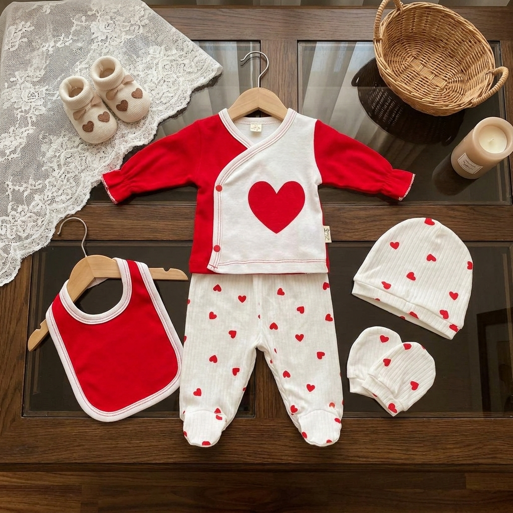 Baby Heart Print 5PC Starter Set