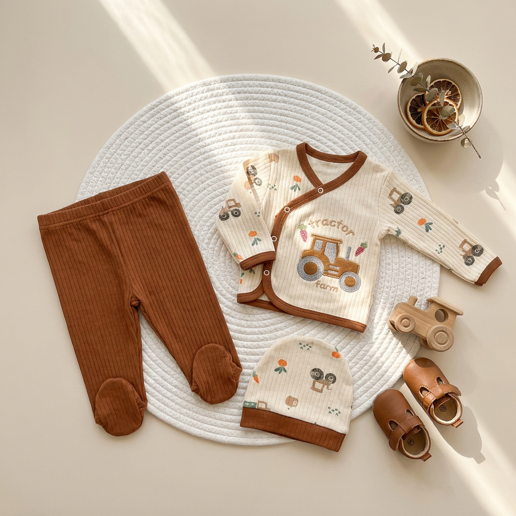 Baby Tractor Farm Cotton 3PC Starter Set