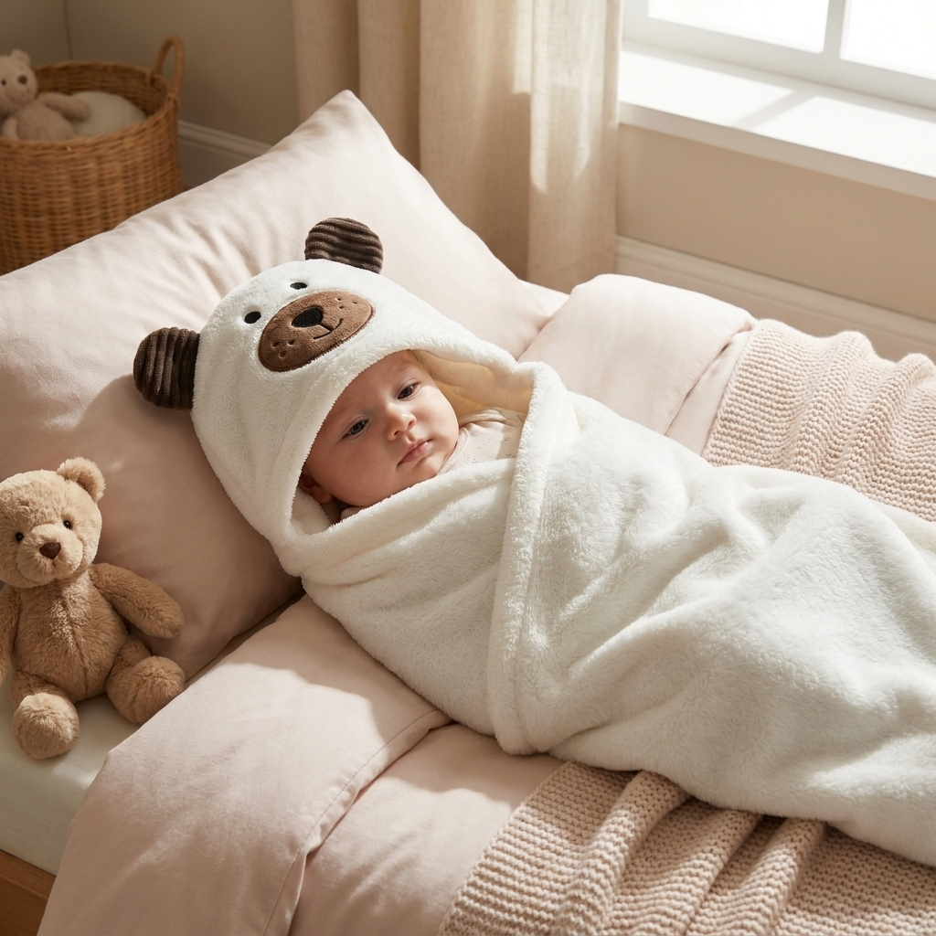 Baby Animal Hooded Swaddle Shawls