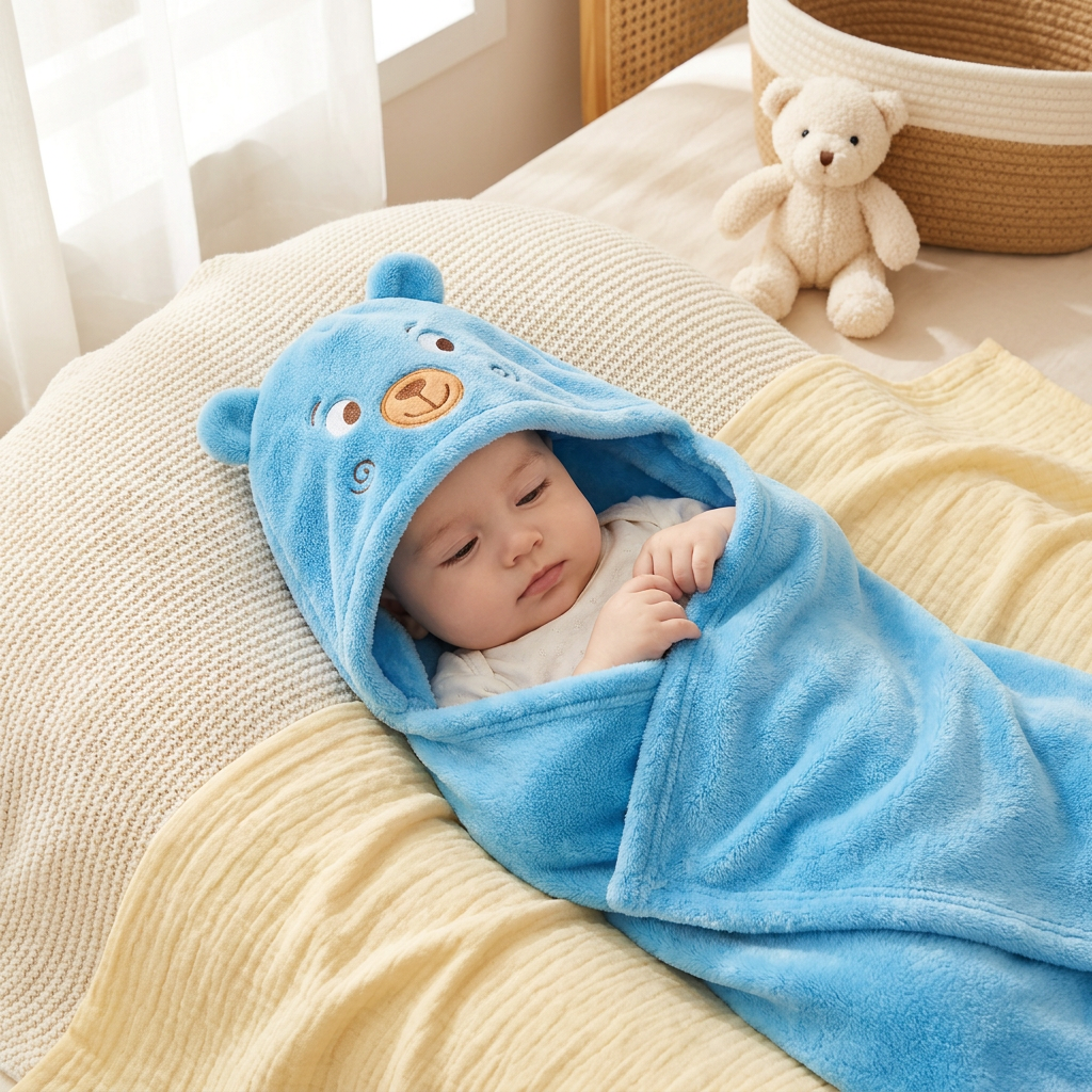 Baby Animal Hooded Swaddle Shawls