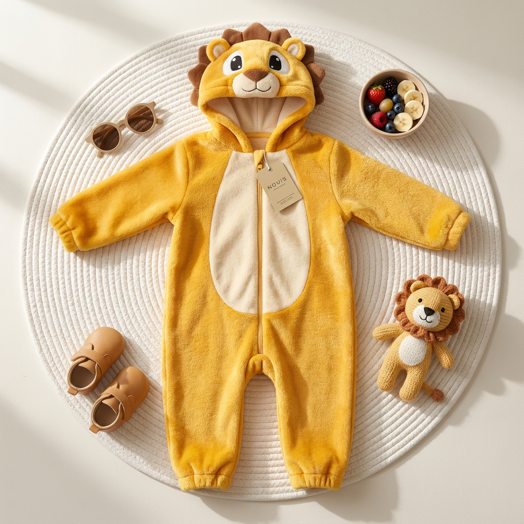 Kids Dinosaur Hooded Plush Romper