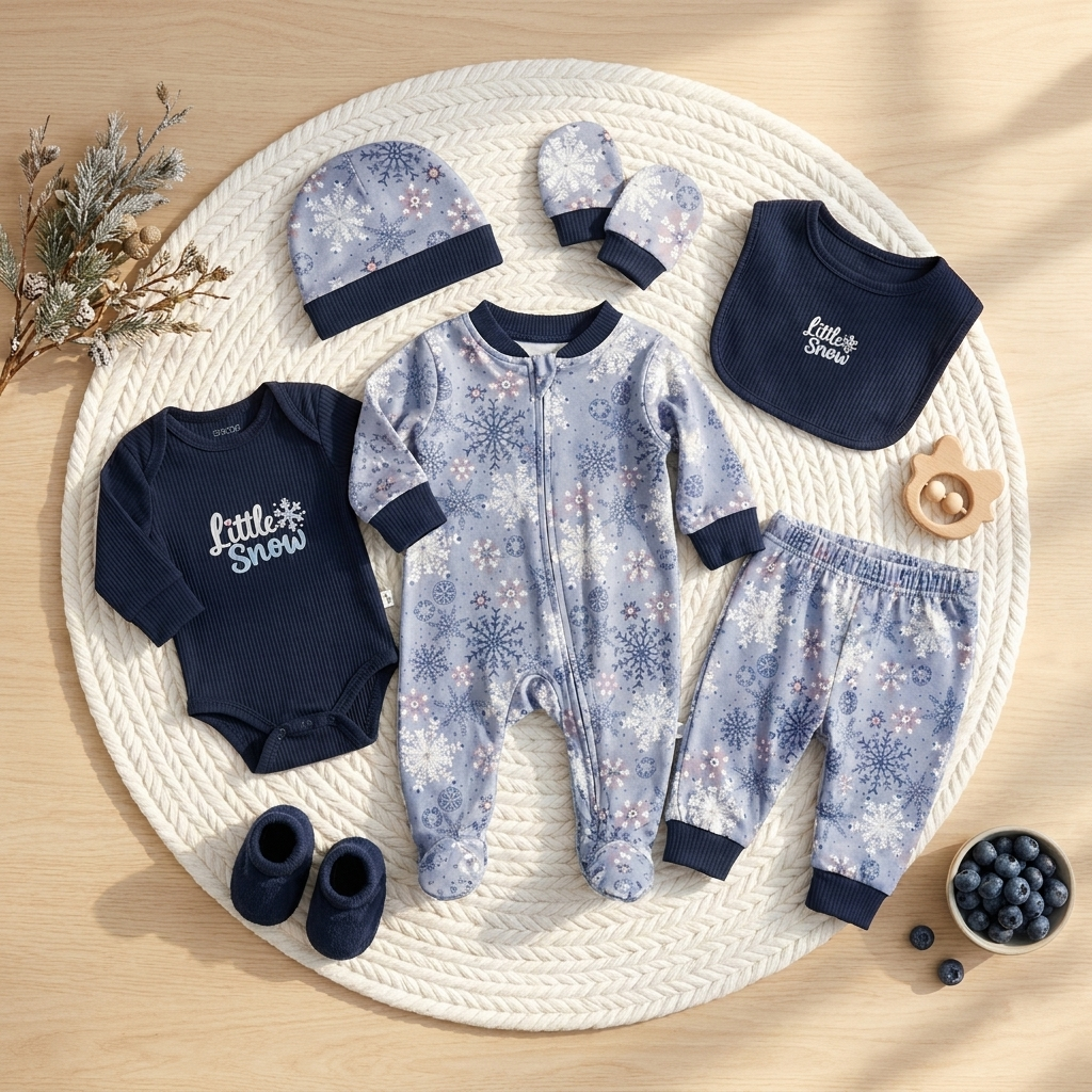 Baby Ribbed Footed Romper 6PC Starter Set