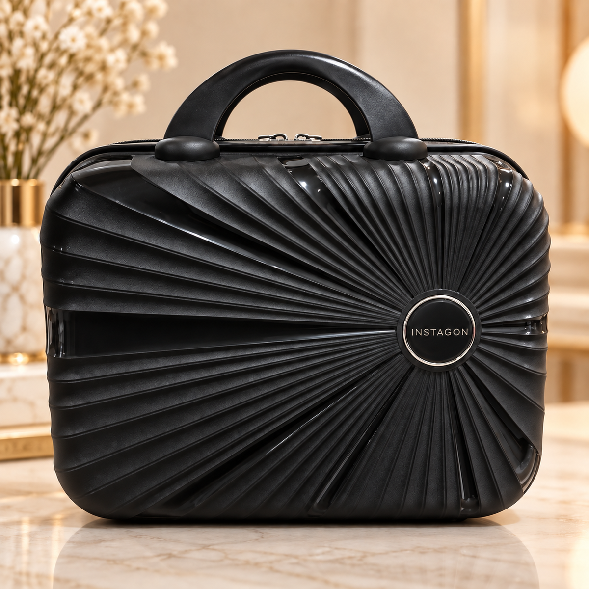 Black hard shell kids suitcase