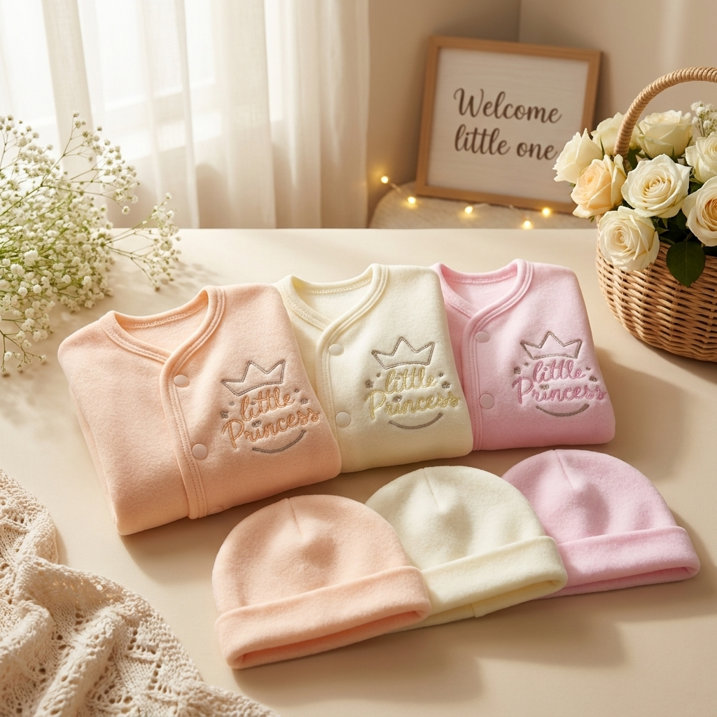 Newborn 3PC winter suit with cap assorted embroidered designs