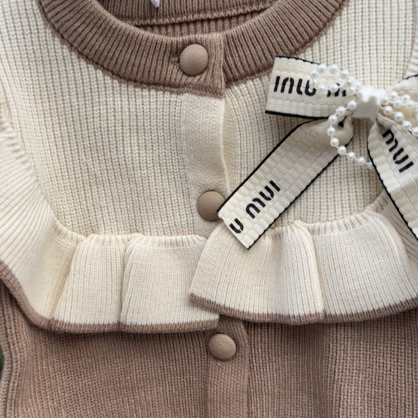 Girls Ruffle Collar Knitted Cardigan Sweater