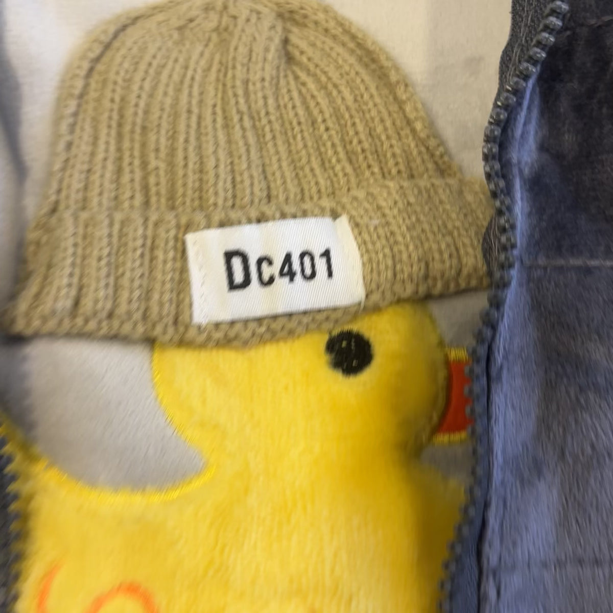 Kids Duck Patch Ear Hood Velvet Jacket & Trouser 3PC Suit