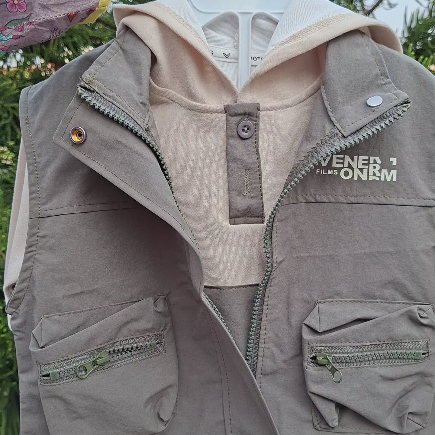 Boys Utility Vest Hoodie 3-Piece Set – 3 Colors