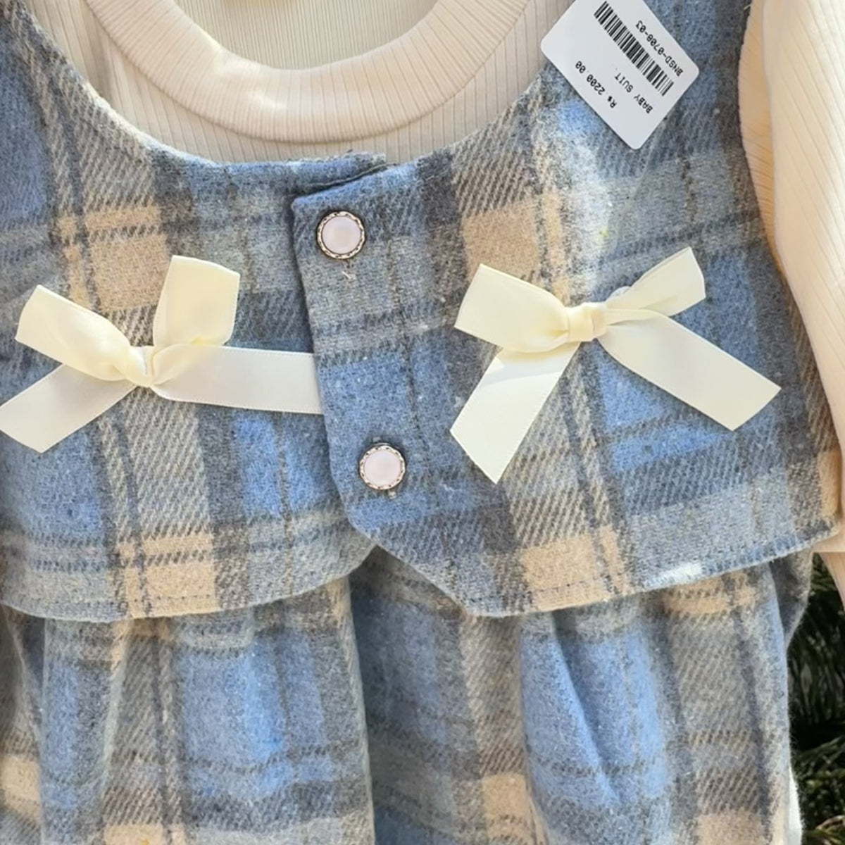 Girls Plaid Bow Frock – 2 Colors