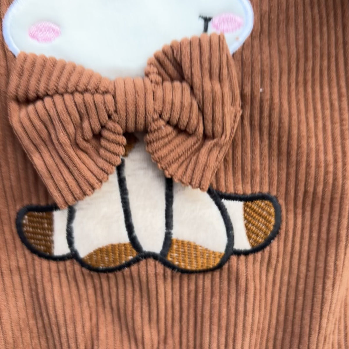 Baby Giraffe Bow Dungaree-Style Romper & Cap 2PC Set