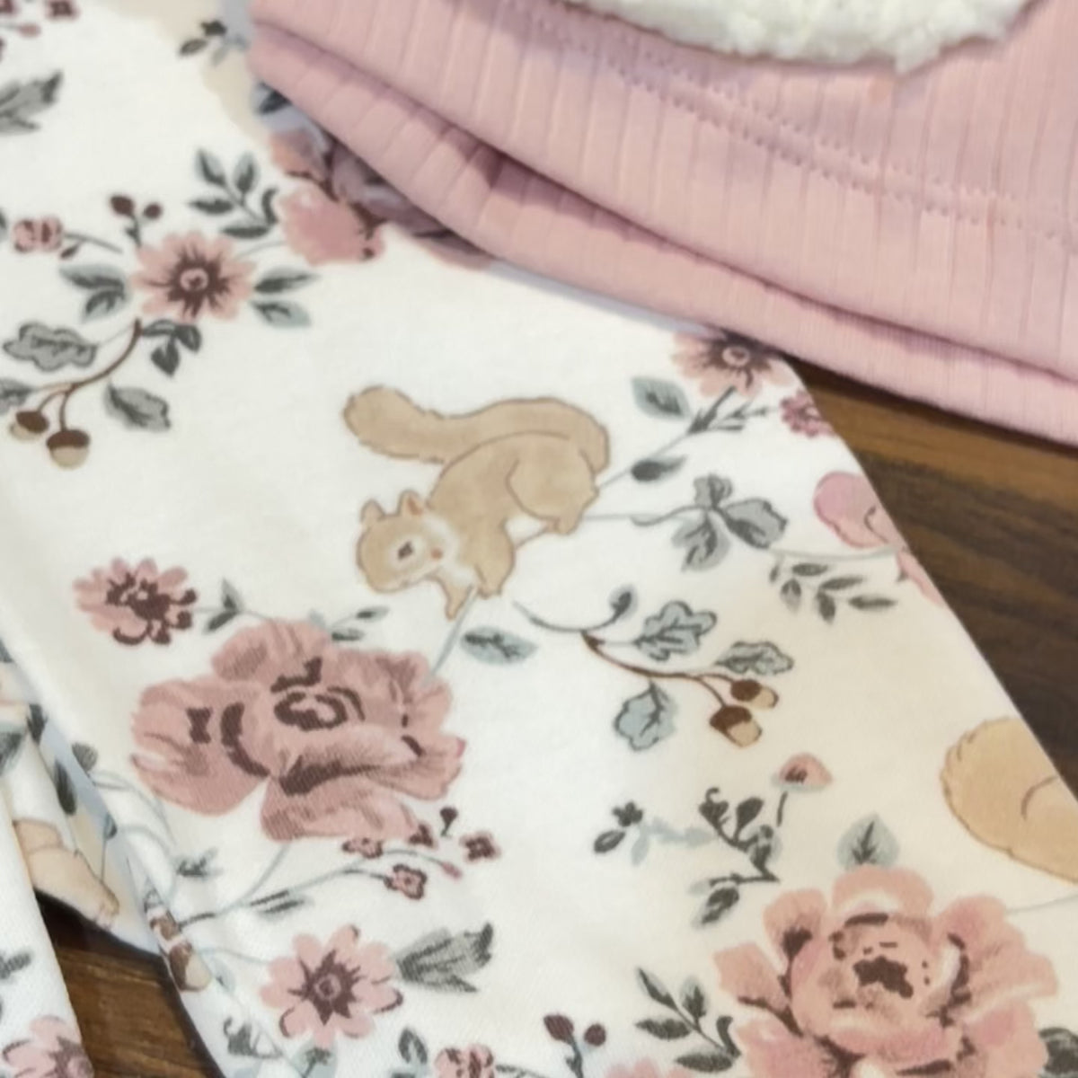 Baby Floral Sherpa Waistcoat, Ruffle Shirt & Tights 3PC Set