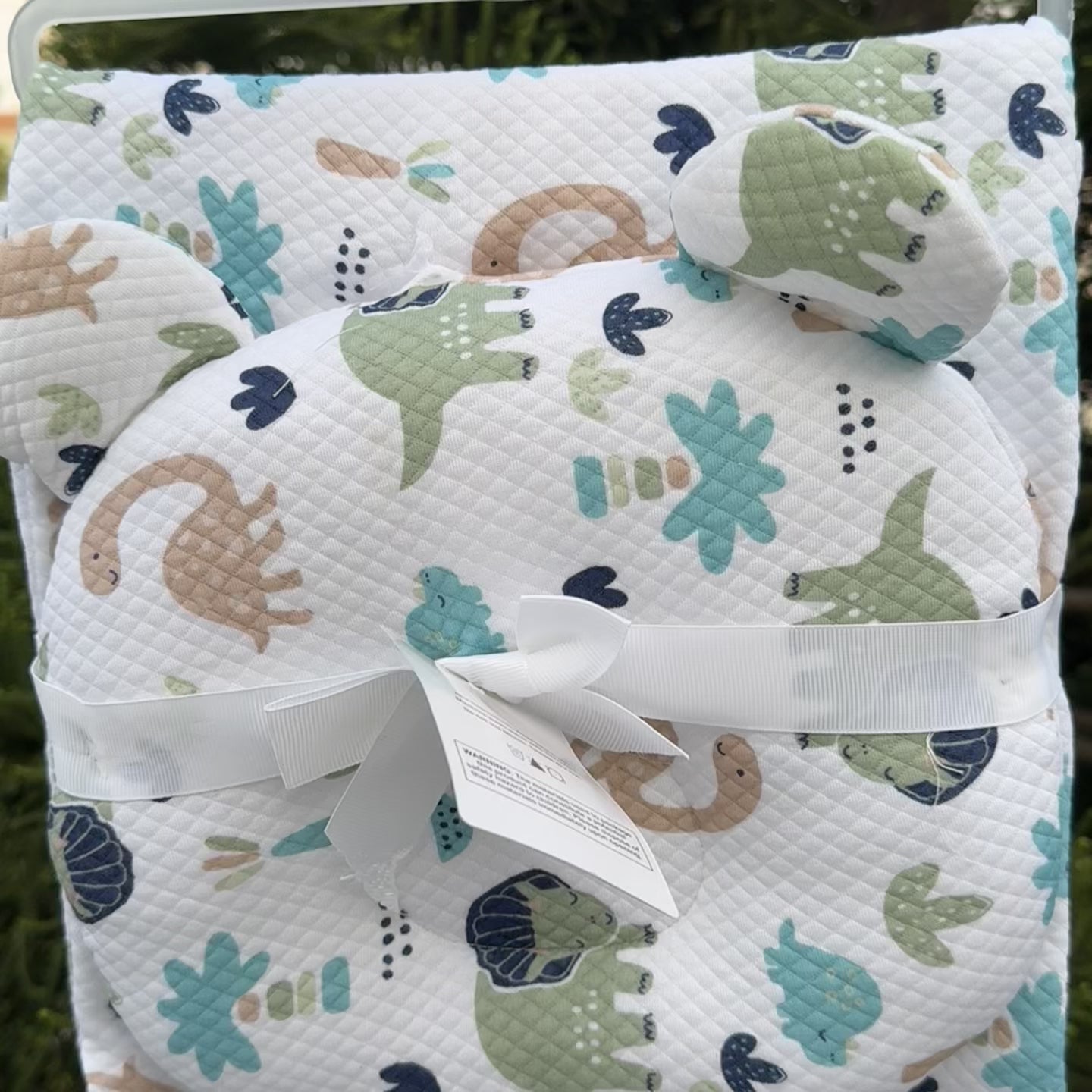 Dinosaur Print Baby Bedding Set with Pillow