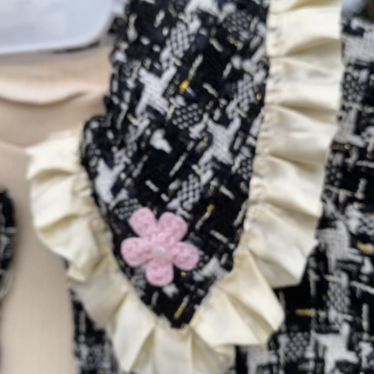Girls Ruffle Tweed Jacket & Tulle Frock Set