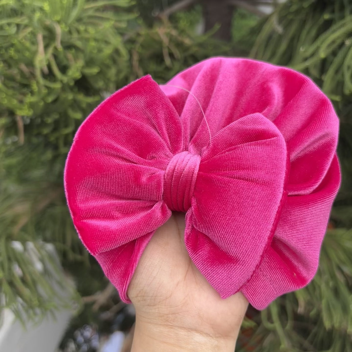 Baby Velvet Bow Turban Cap
