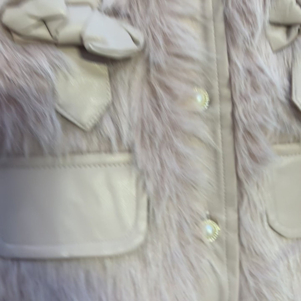 Girls Pink Faux Fur Vest 3PC Skirt Set