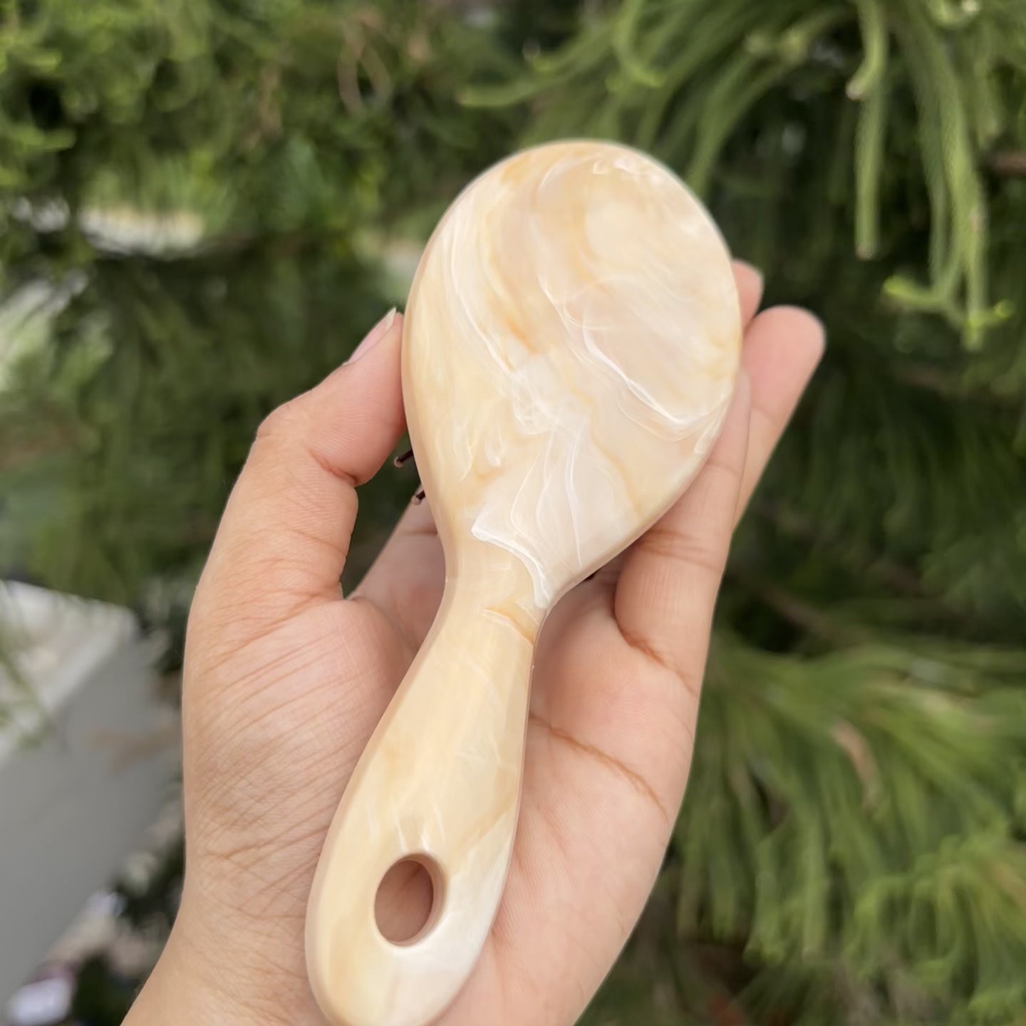 Mini Marble Look Hair Brush