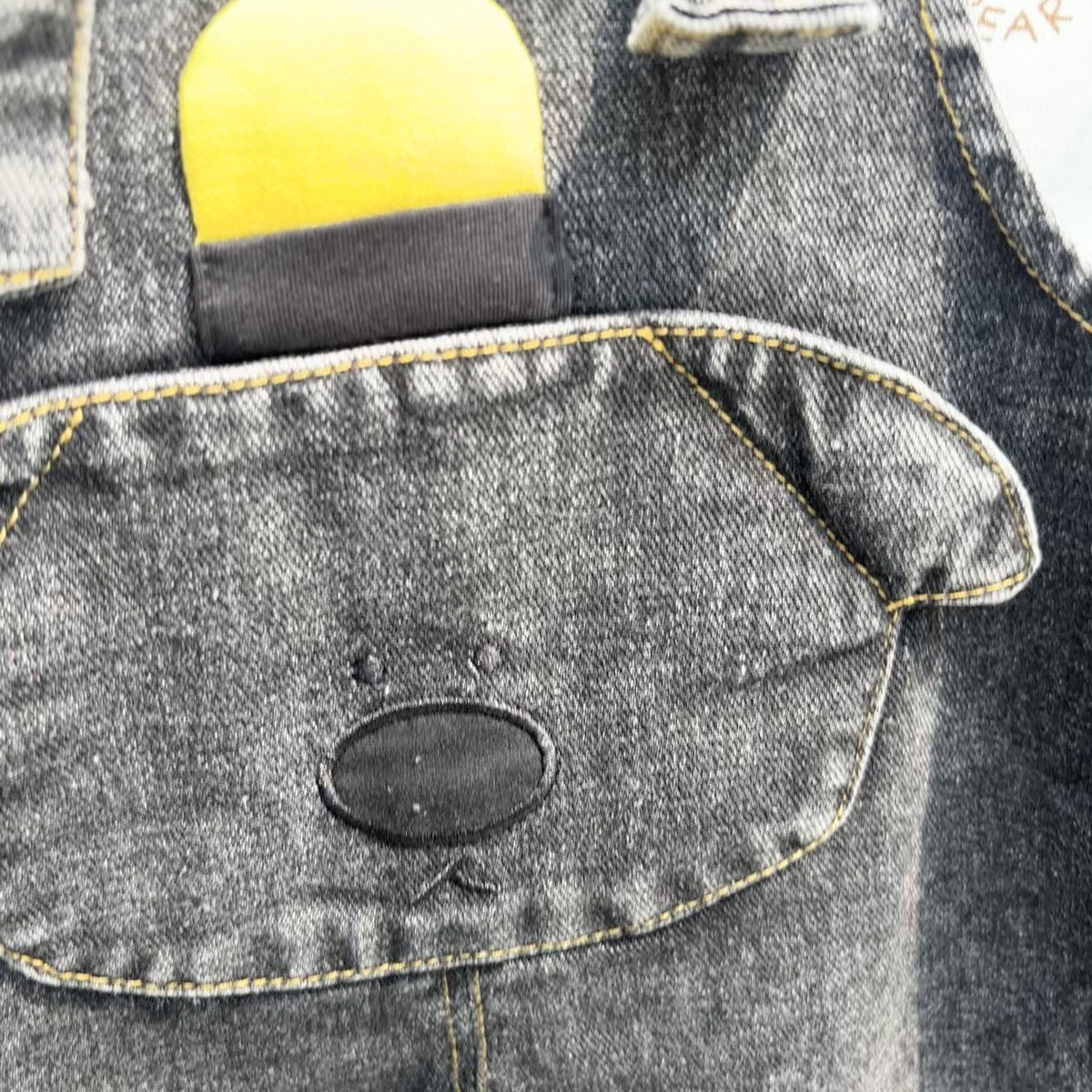 Boys 2PC Bear Denim Dungaree & Printed Shirt Set – 3 Colors