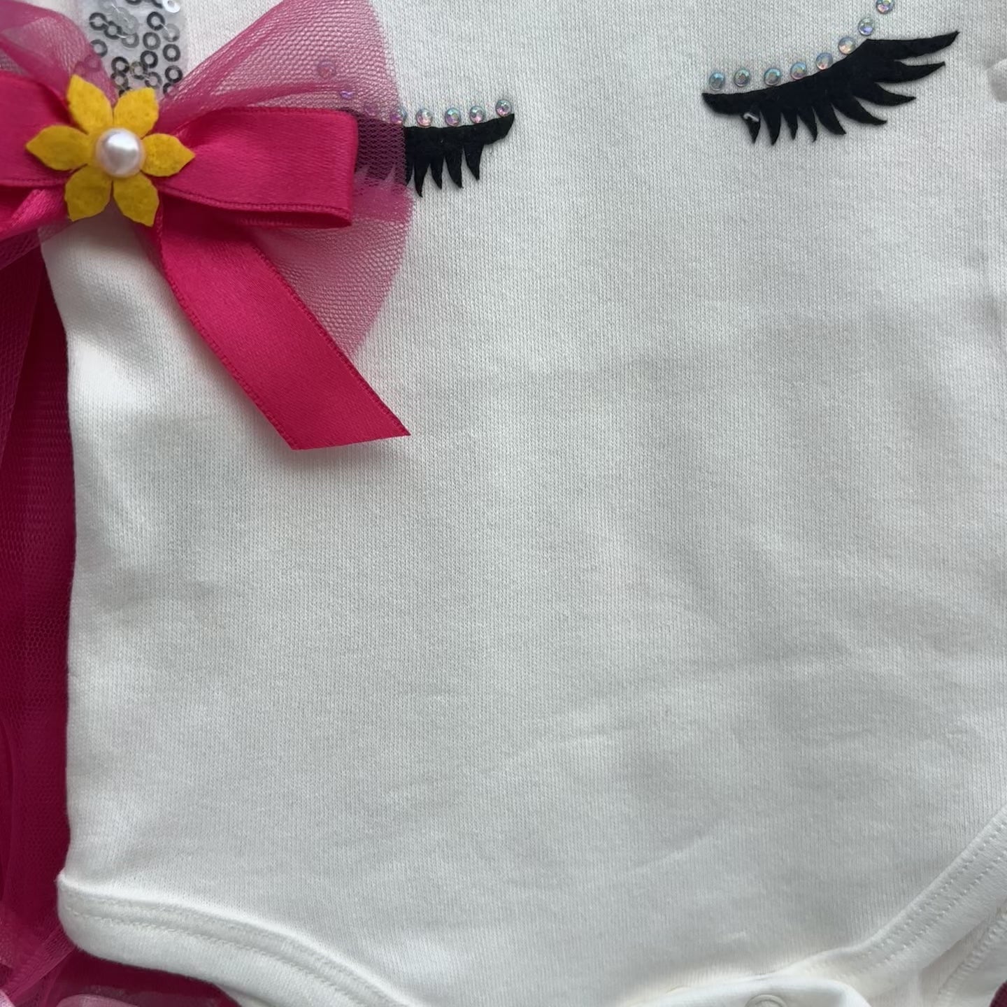 Unicorn Baby Girl 3-Piece Bodysuit & Tutu Skirt Set