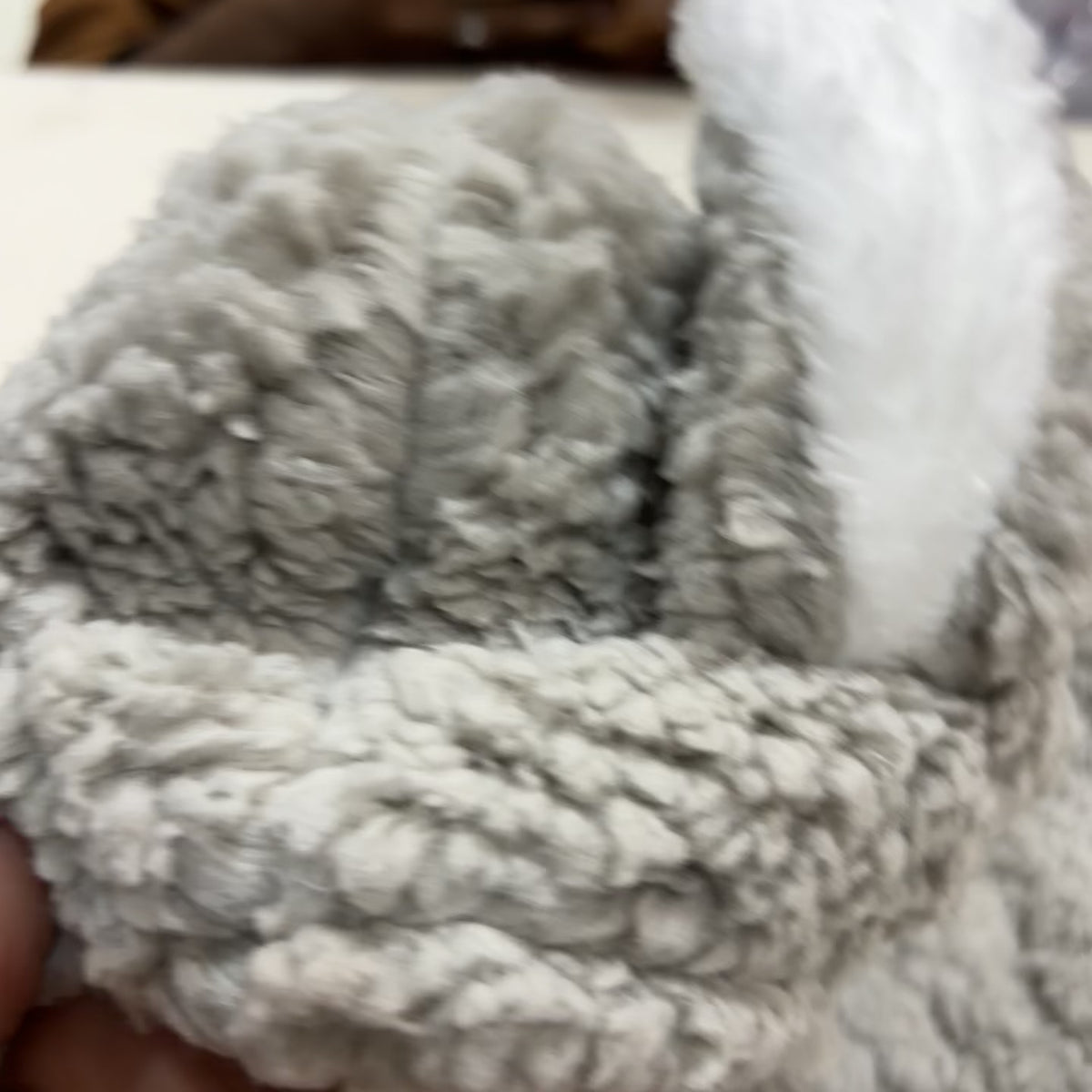 Baby Bunny Ear Hooded Shaggy Zip Romper