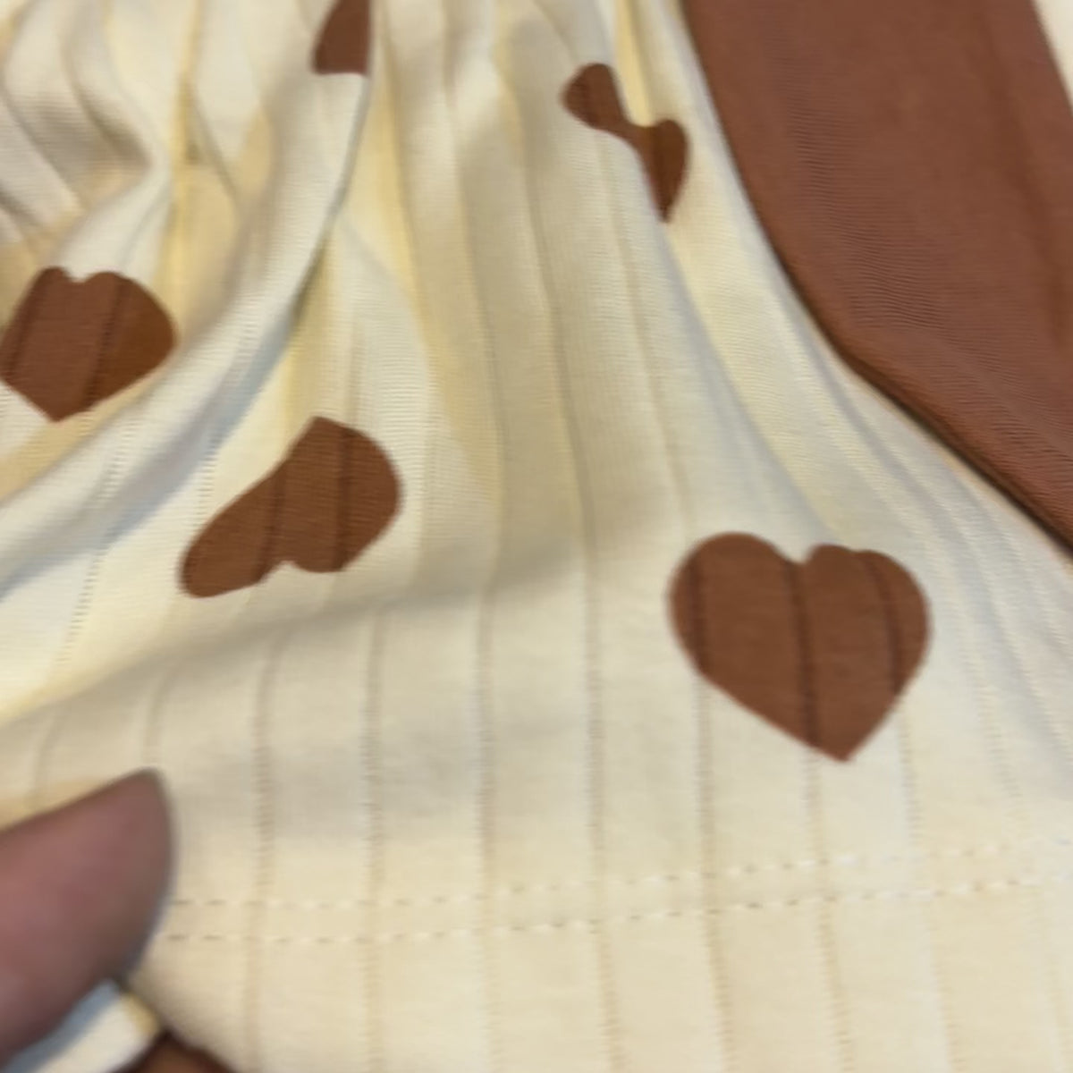 Baby Brown Heart Print Frock, Trouser & Headband 3PC Set