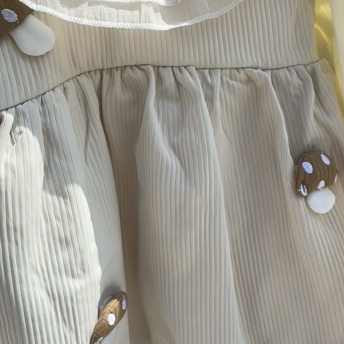 Girls Mushroom Embroidered Corduroy Frock
