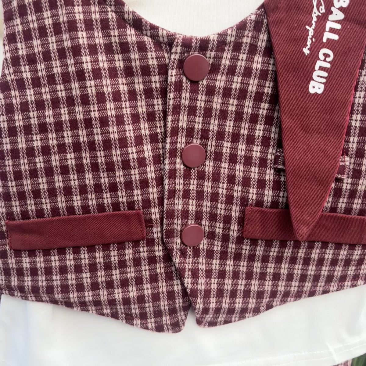 Boys Check Vest Shirt & Trouser Set