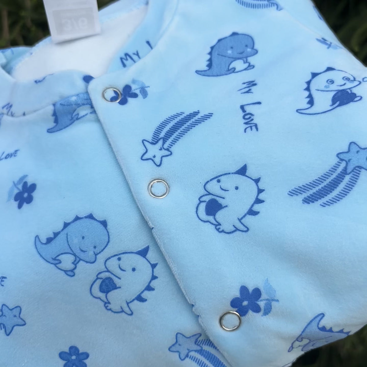Newborn dino Print Fleece Shirt & Trouser Set
