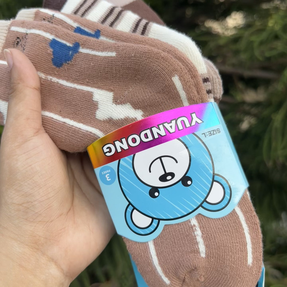 Pack of 3 Bear & Stripe Kids Socks