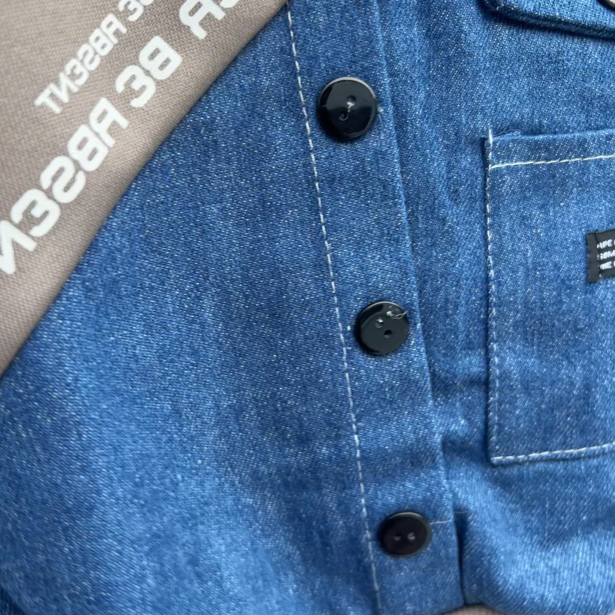 Boys Denim Panel Shirt & Jogger Pant 2PC Set
