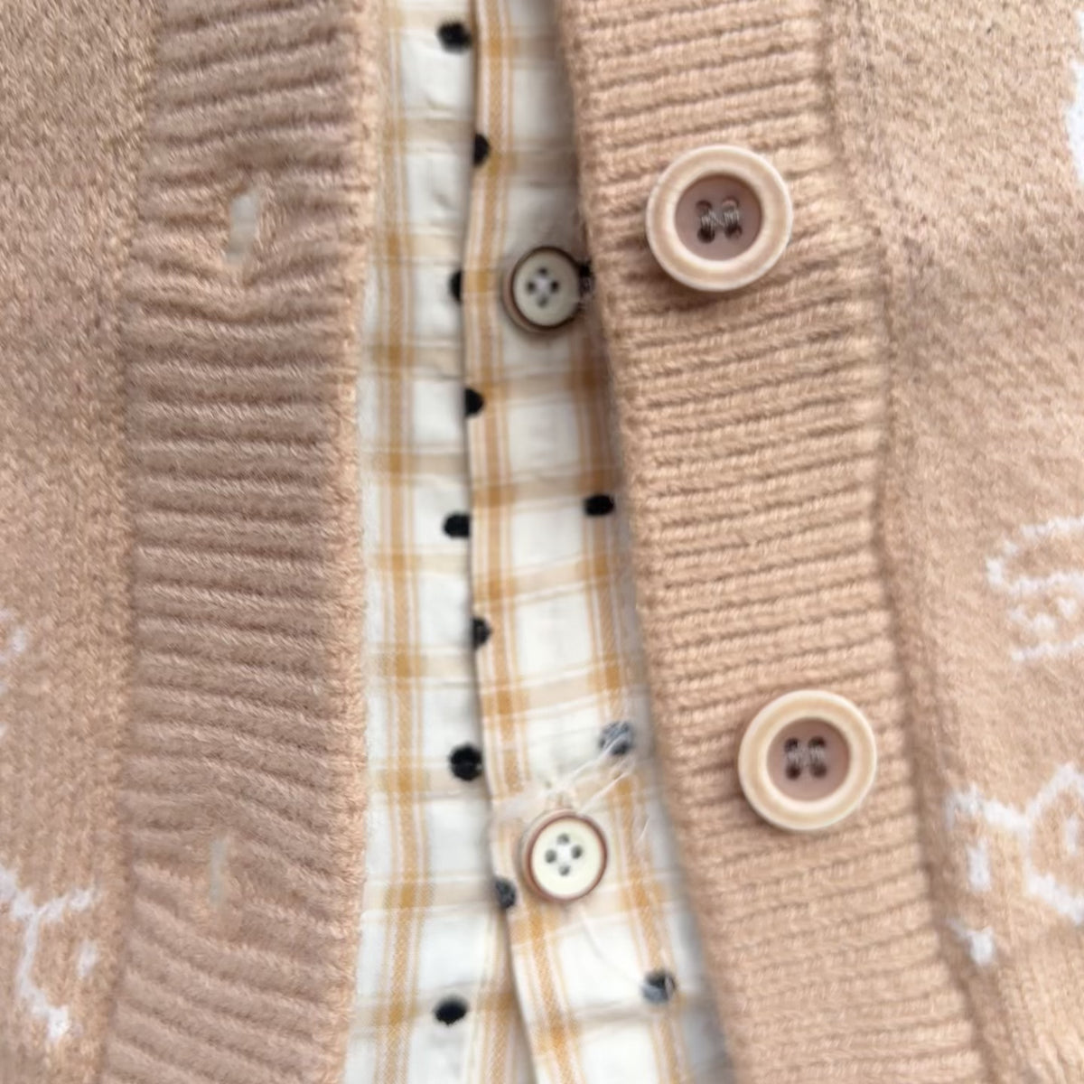 Boys Horse Knit Cardigan, Check Shirt & Trouser 3PC Set
