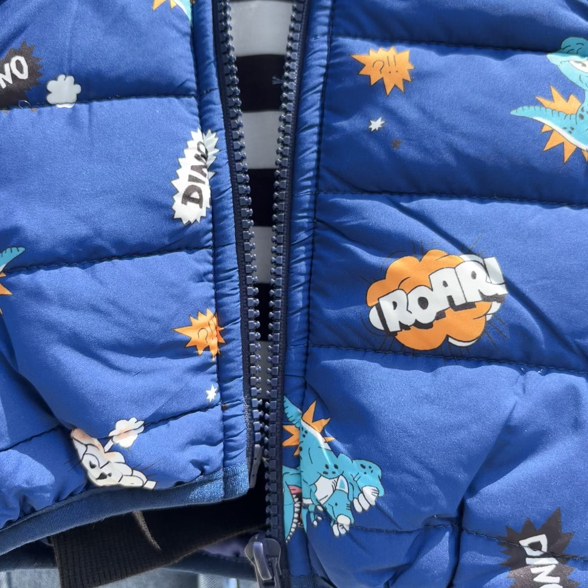 Boys Dino Puffer Vest 3-Piece Set