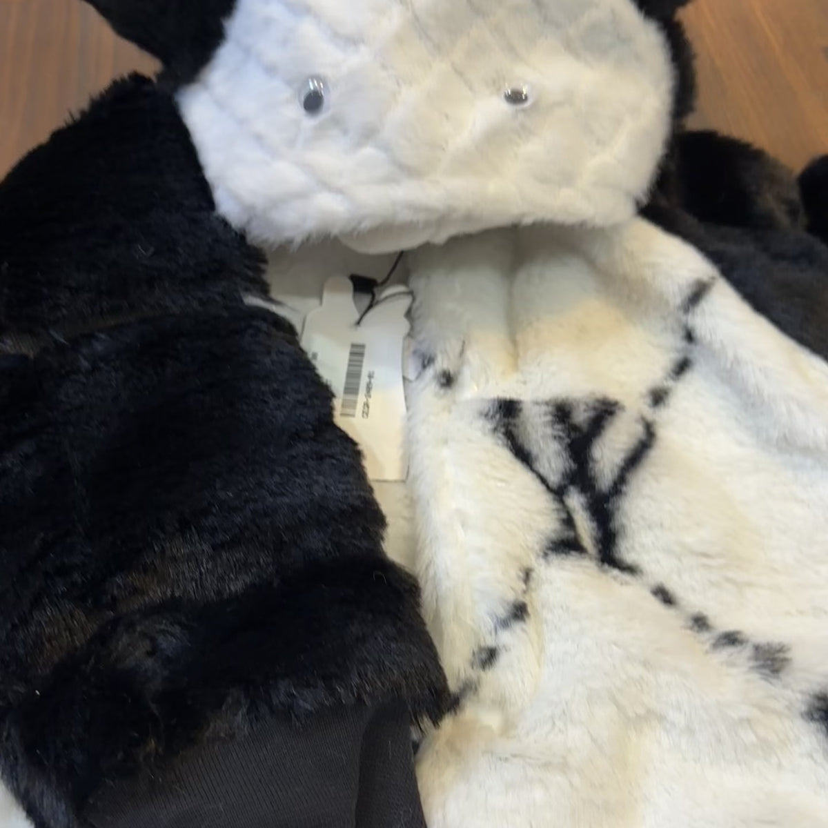 Baby Panda Hooded Shaggy Romper