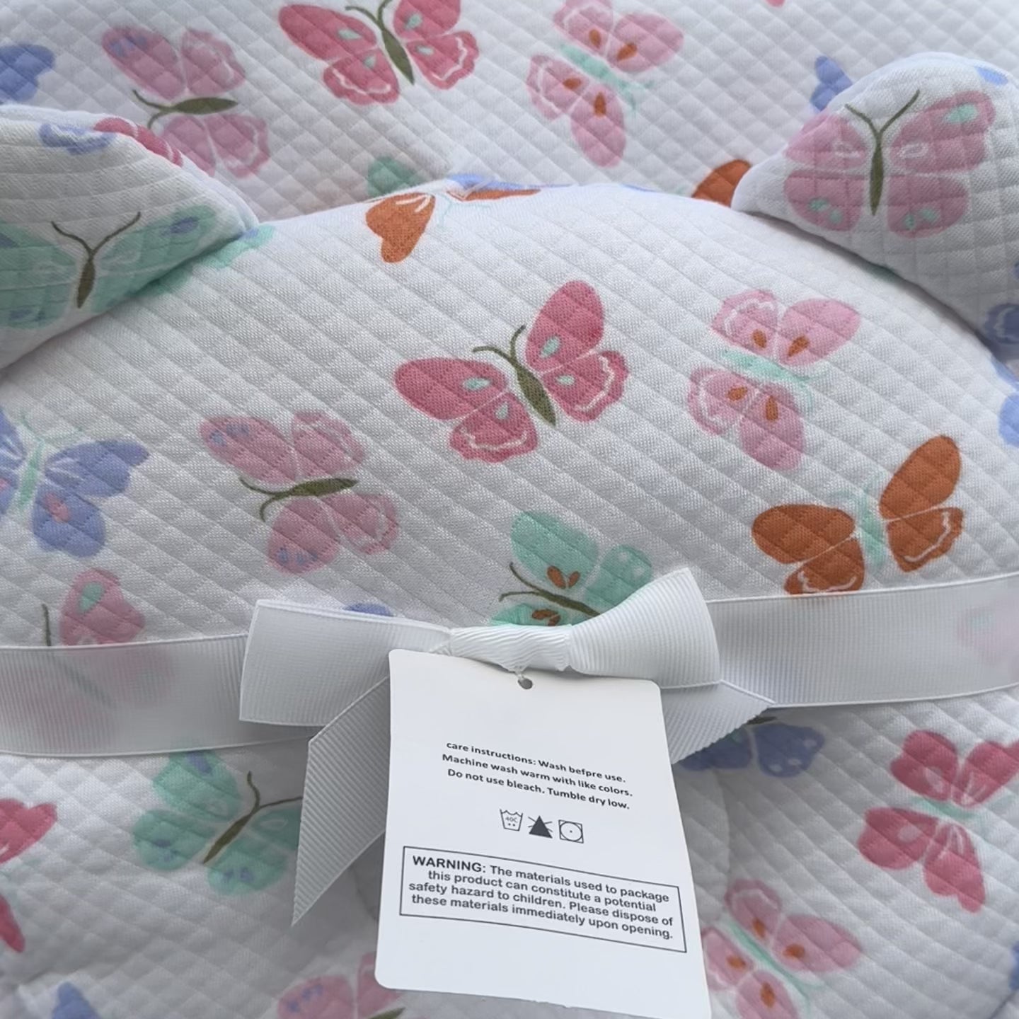 Butterfly Print Baby Bedding Set with Pillow