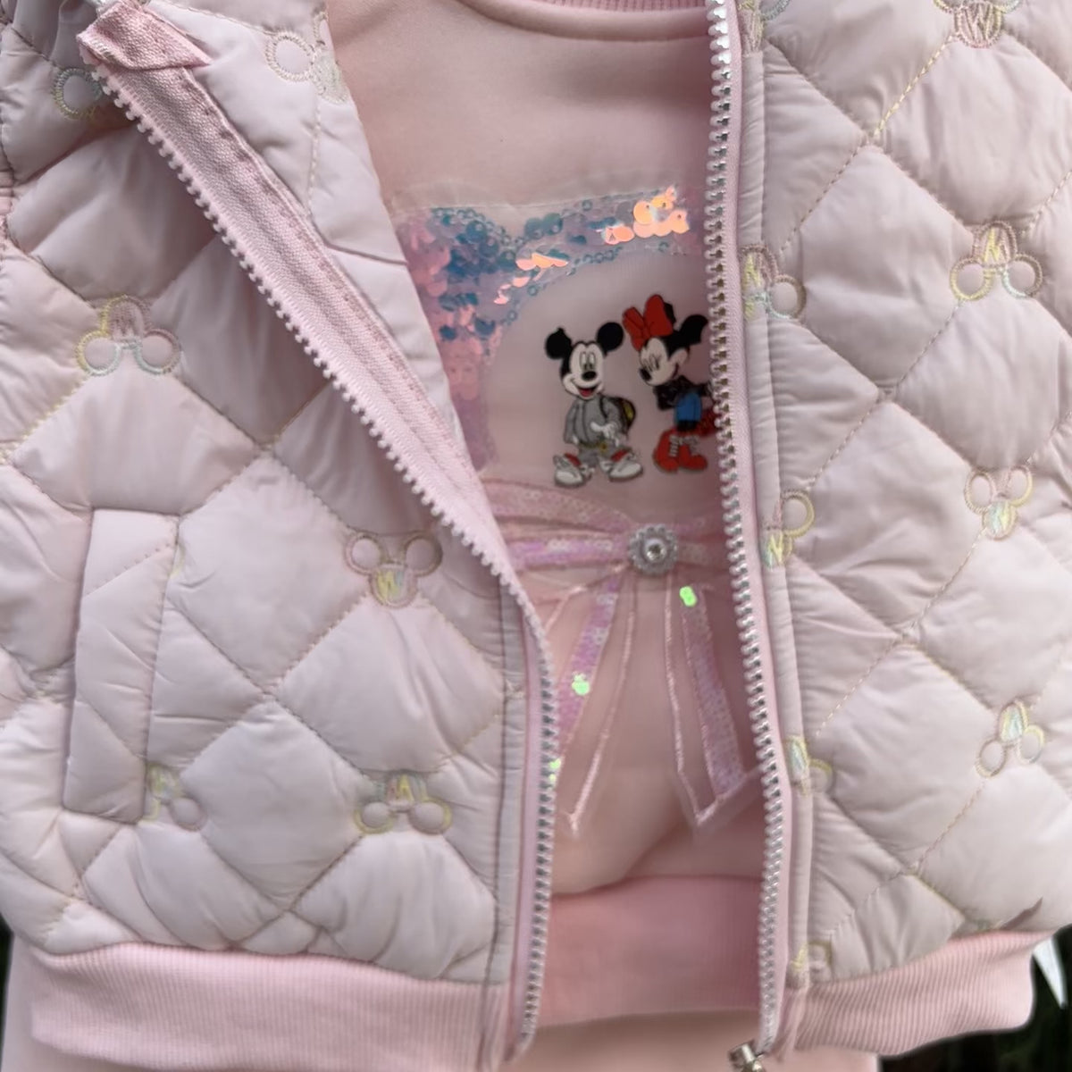 Girls Quilted Hooded Jacket, Shirt & Trouser 3PC Set