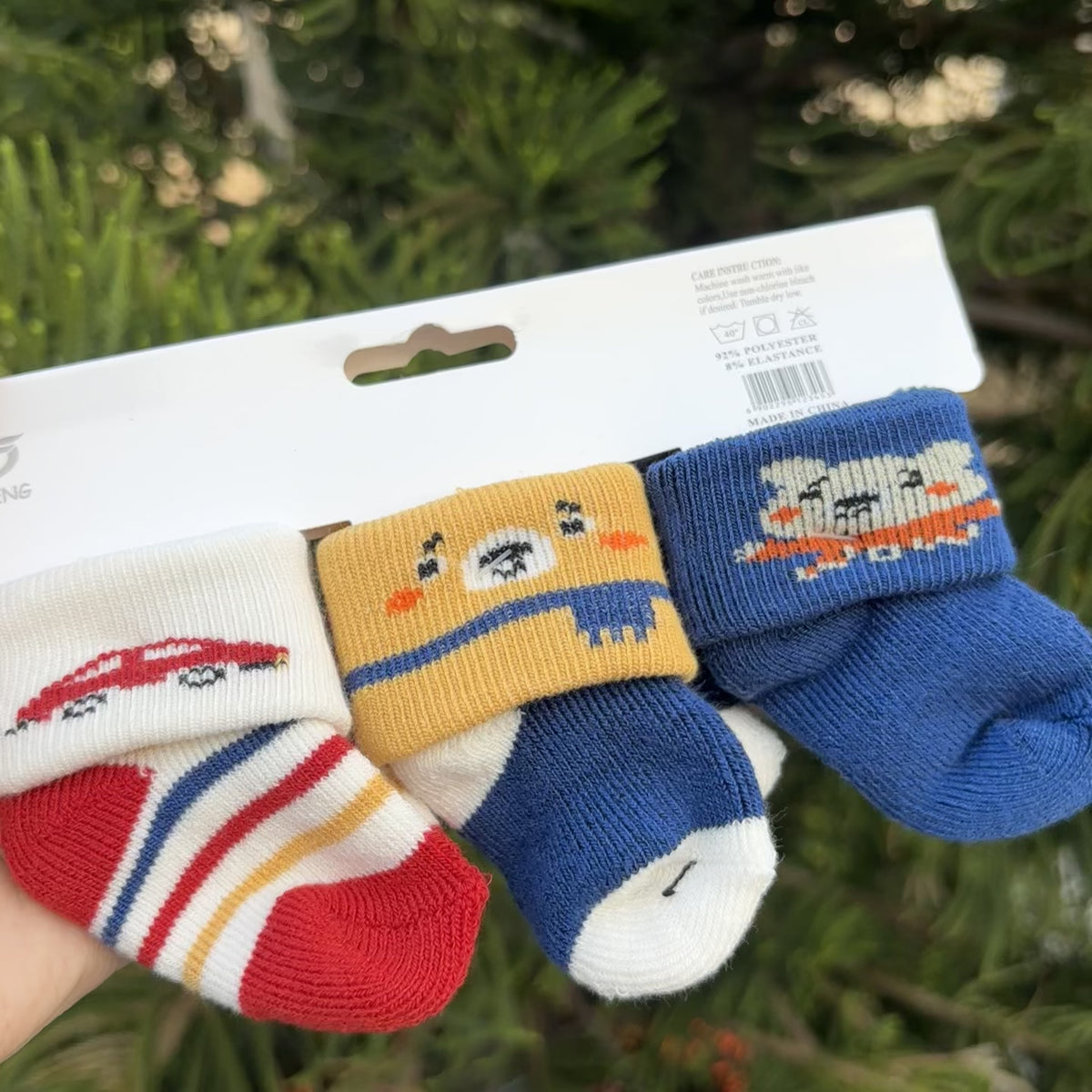 Pack of 3 Printed Baby Socks