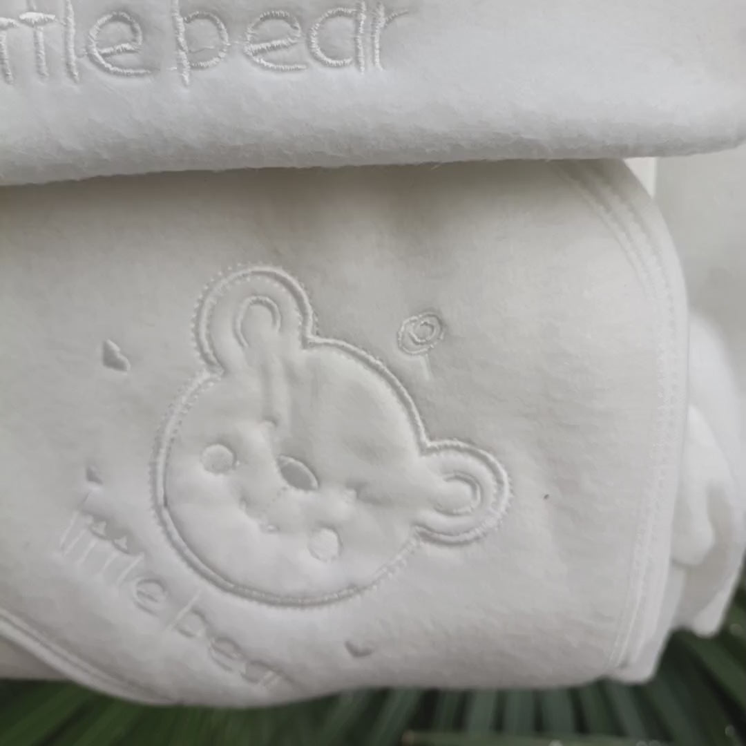 Baby White Teddy Embroidered 11PC Starter Set