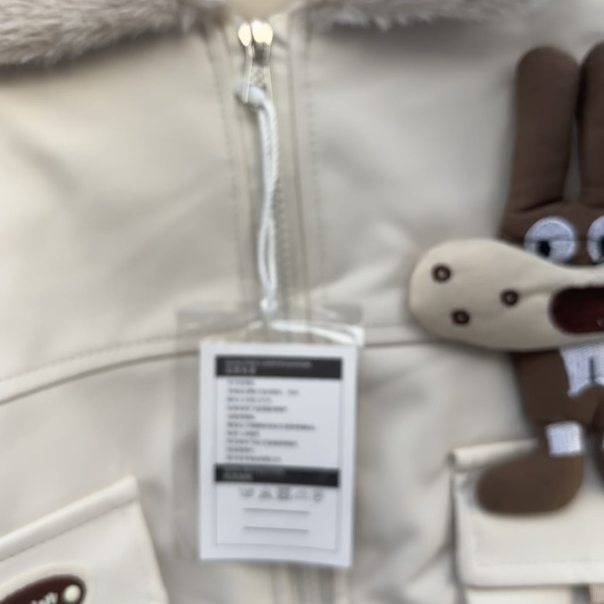 Kids Bunny Patch Leather-Look Winter Jacket