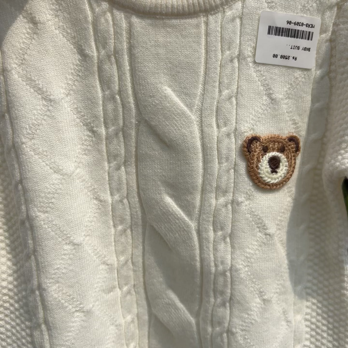 Baby Bear Cable Knit Romper – 1PC | 3 Colors