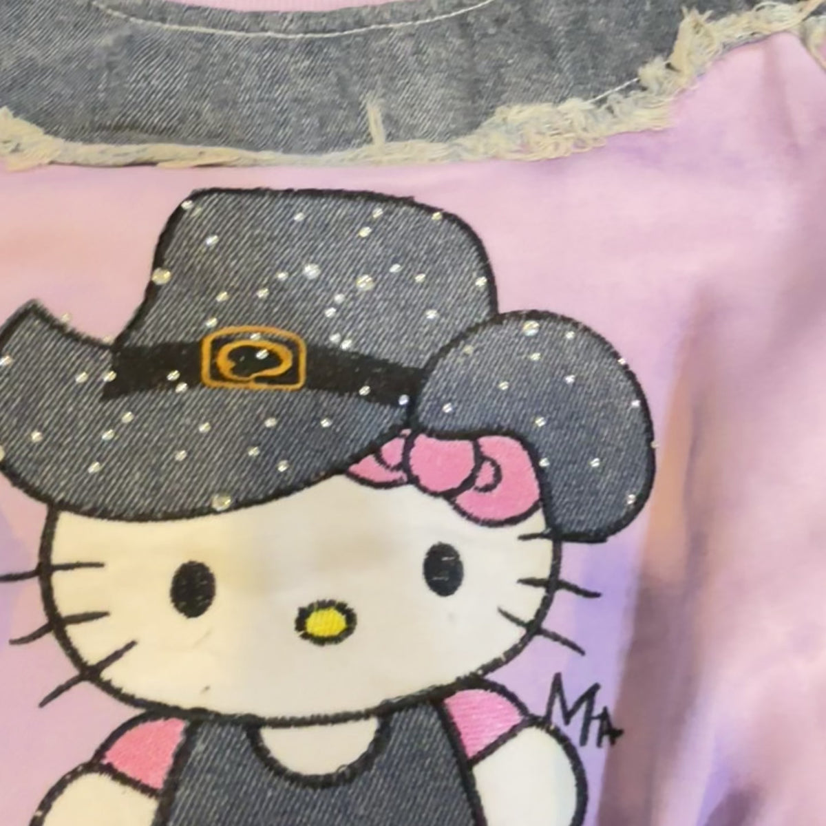 Girls Kitty Cowgirl Sweatshirt & Denim Trouser 2PC Suit